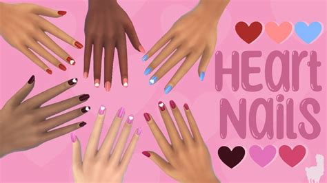 Heart Nails For Sims 4