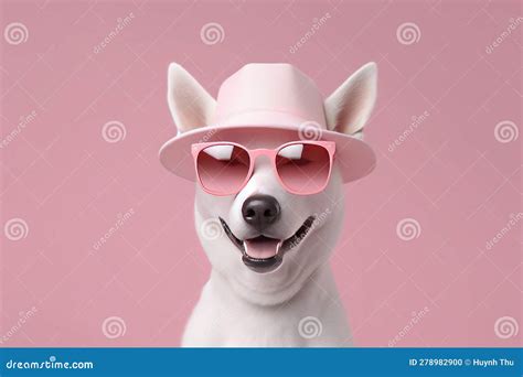 Cute Dog With Sunglasses And A Cool Hat Hipster Style C4d Blender