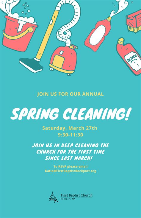 Spring Cleaning Flyer First Baptist Church Of Rockport