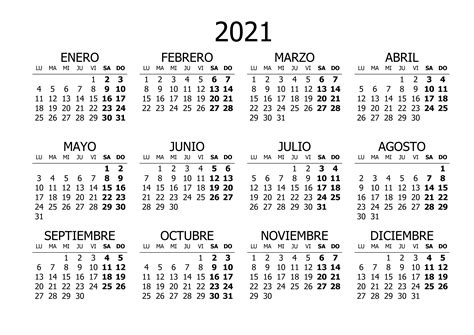 Obligatoire Thème La Faiblesse Calendario 2021 Para Imprimir Chasser