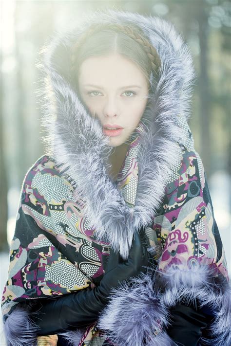 russian beauty russian girls winter fashion tradition floral pattern and fur russian style