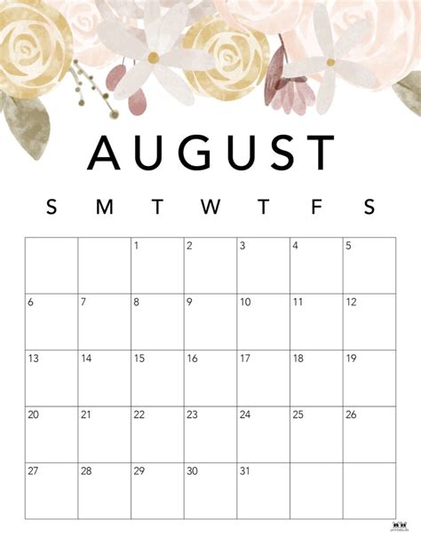 August Calendars FREE Printables PrintaBulk