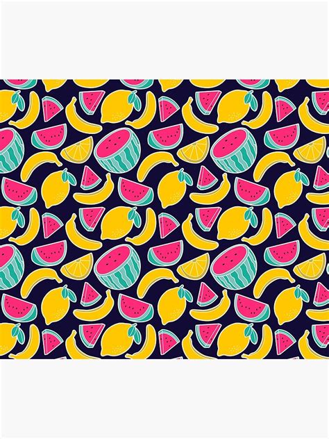 Fruit Lemon Watermelon Banana Seamless Pattern Tapestry For Sale By