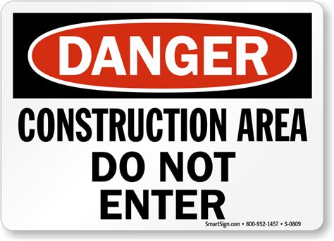 Construction Area Do Not Enter Sign Ships Fast SKU S 0809