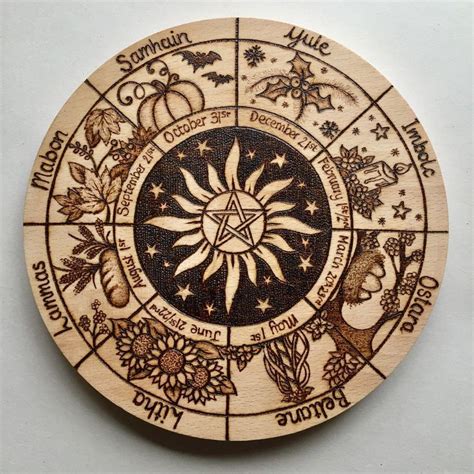 Wooden Wheel Of The Year Witches Wheel Witchy Crafts Witch Decor