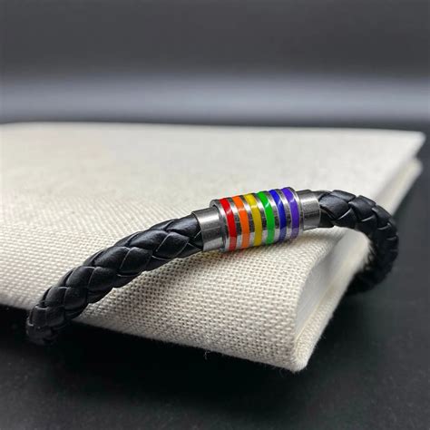 Pride Leder Armband Rainbow In Goldsilber Variante