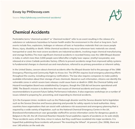 Chemical Accidents Words Phdessay Com
