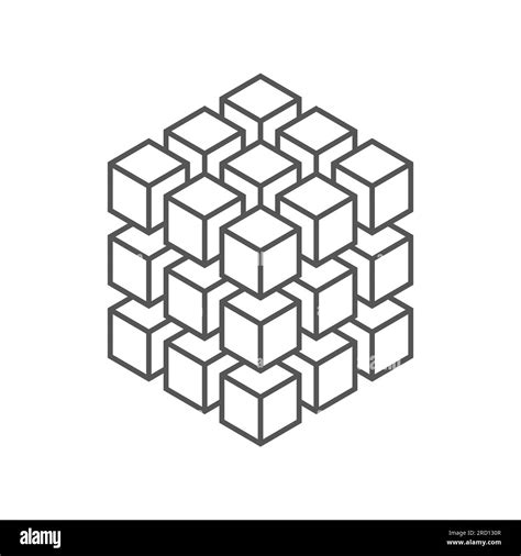 Geometric 3d Object Optical Illusion Vector Illustration 3d Cube Idea