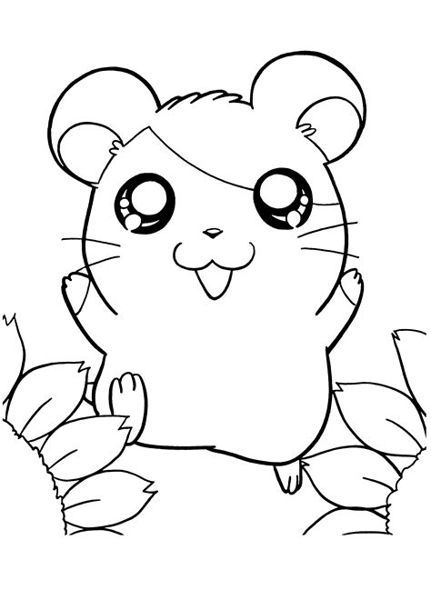 Cute Hamtaro Coloring Pages Coloring Page Hamster In General Style
