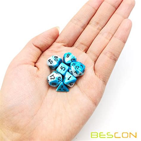 Bescon Mini Gemini Two Tone Polyhedral Rpg Dice Set 10mm Mini Rpg Dice