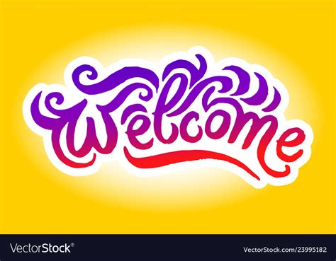 Hand Drawn Welcome Logo Royalty Free Vector Image