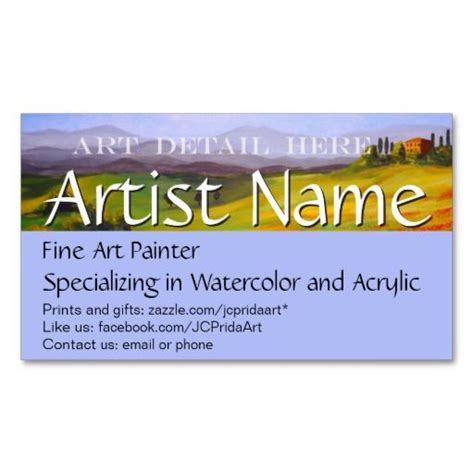 Fine Art Painter Artist Business Card Template Artist Businesscards