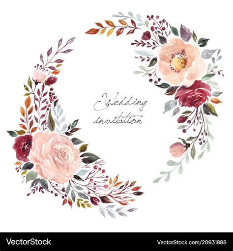 Wedding Floral Wreath Royalty Free Vector Image