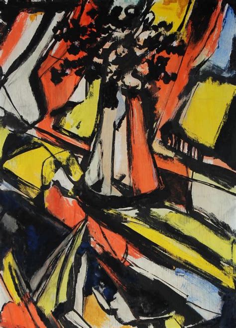 Gustav Friedmann Abstract Expressionist Still Life Painting Circa