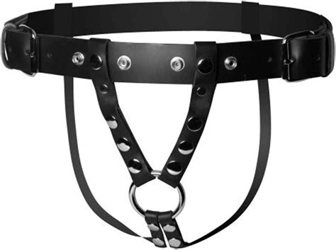 amazon de strict leather double penetration strap on dildo harness for men