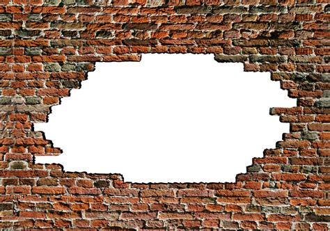 Download Brick Wall Hole 1 Wall With A Hole Clipart Png Download Pikpng