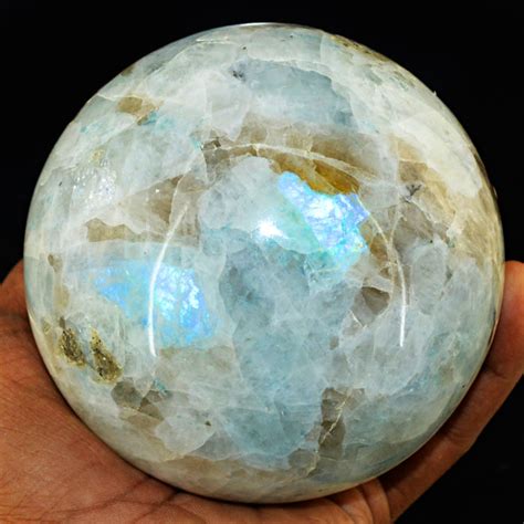 Very Rare Blue Flash White Moonstone Healing Ball 100 Catawiki