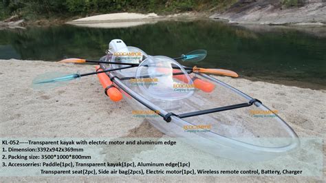 Kinocean China New Cool Sea Glass Kayak Rowing Boat With Motor Buy