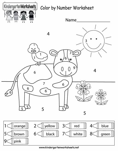 This is a fun color-by-number worksheet for ...