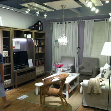 We all want our living rooms to reflect the very best version of ourselves, but we also want them to be a haven to relax in at the end of the day. Ikea showroom. Small gray living room. Hemnes ...