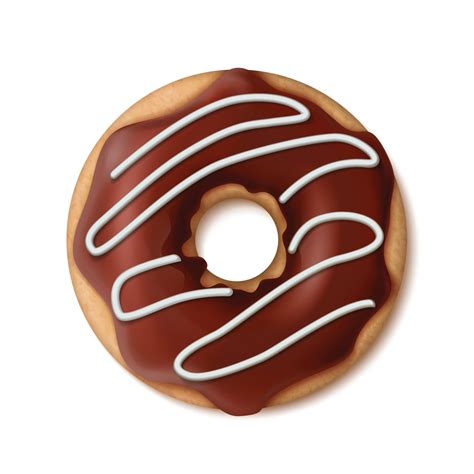 3d Realistic Vector Icon Chocolate Sprinkled Glazed Doughnut Isolated