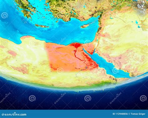 Egypt On Globe From Space Stock Illustration Illustration Of Render