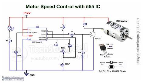Speed control of DC motor using PWM with 555 IC - Share Project - PCBWay