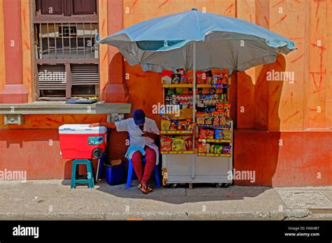 Vendor Old Cartegena Colombia South America Walled City Stock Photo Alamy