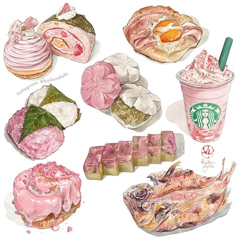 Pink Foods Im A Tokyo Based Watercolor Food Illustrator Recently I