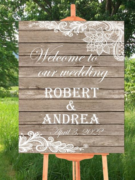 Rustic Wedding Printable Welcome Sign Rustic Welcome To Our Etsy