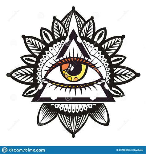 Blackwork Tattoo Flash Eye Of Providence Masonic Symbol Hand Drawn