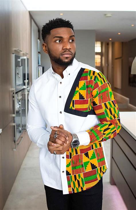 Kente Long Sleeve Shirt For Men African Wear For Men Dashiki Etsy