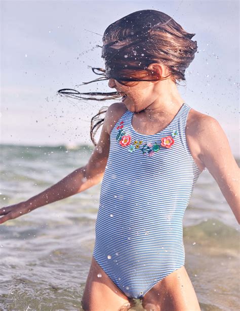 Floral Appliqué Swimsuit G Swimsuits at Boden Swimwear girls