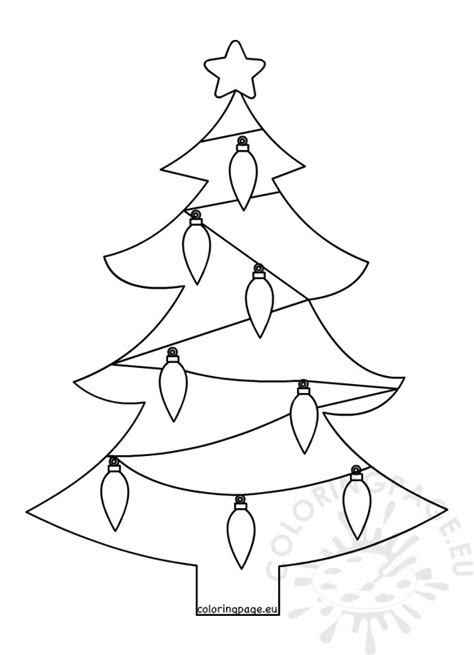 These printable christmas light pages have a variety of uses. Christmas tree with lights template - Coloring Page