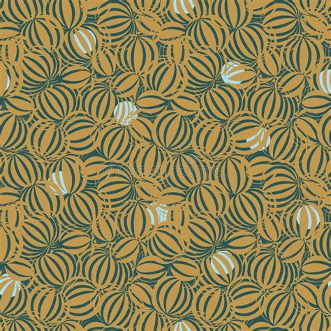 Seamless Vector Abstract Pattern With Round Organic Motifs In Mustard