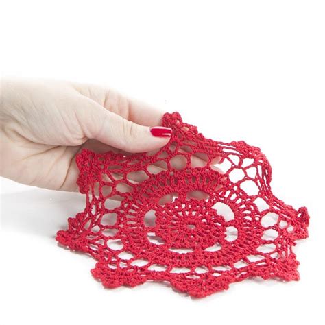 Red Round Crocheted Doilies Crochet And Lace Doilies Home Decor