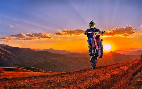 Download Wallpaper 1680x1050 Motorcycle Motorcyclist Cross Mountains