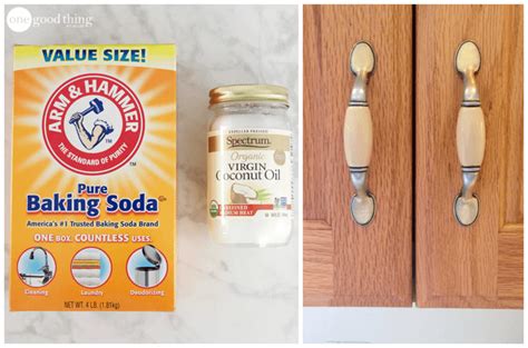 To keep your white cupboards looking bright and fresh, create a cleaning solution with one cup of vinegar, one tablespoon of baking soda, and two cups of warm water. How To Clean Grimy Kitchen Cabinets With 2 Ingredients