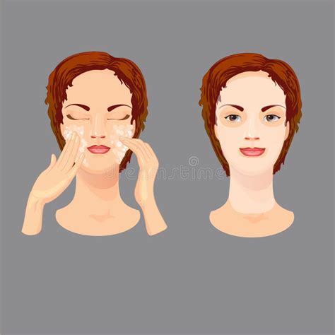 Female Is Taking Care Of Her Face Skin Stock Vector Illustration Of Natural Female 77530409