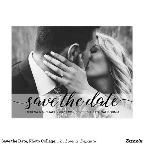 Elegant Script Photo Engagement Save The Date Postcard
