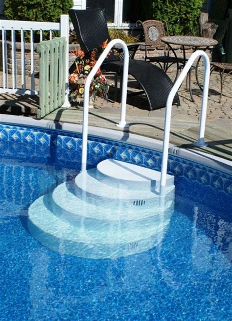 Diy Walk In Steps For Above Ground Pool Semi In Ground Pools Partial