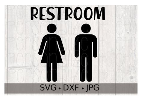 Restroom Sign Svg Bathroom Svg Instant Download Use With Etsy