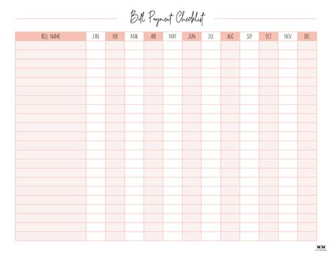 It will let you identify the bill due date and the amount paid. Monthly Bill Organizers - 18 Free Printables | Printabulls