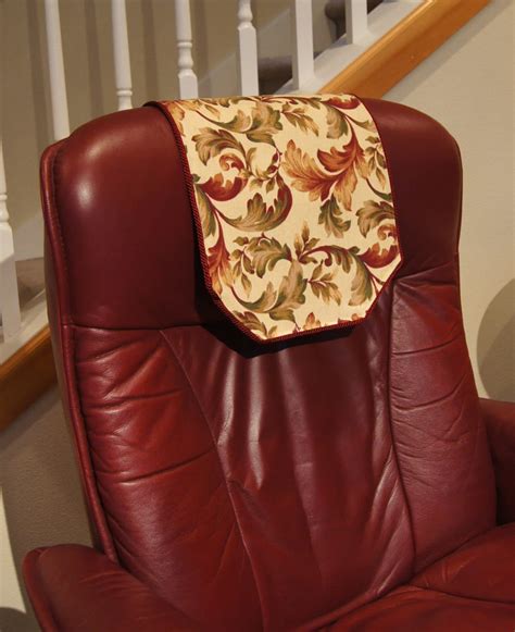 Recliner Chair Headrest Cover Burgundy Floral Chair By Chairflair