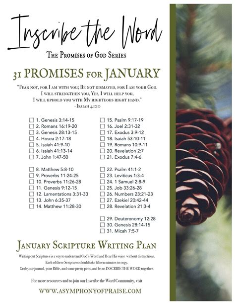 Inscribe The Word January Scripture Writing Plan — Symphony Of Praise