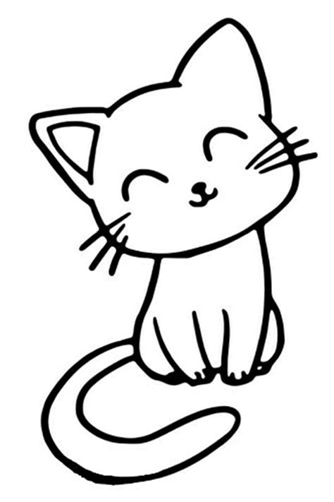 Gatos Para Colorir Cute Cat Drawing Easy Cat Drawing For Kid Kitten