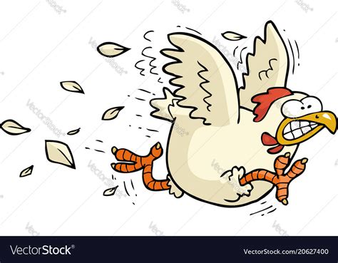 Cartoon Running Chicken Royalty Free Vector Image