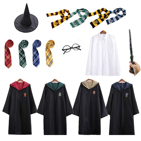 Harry Potter Gryffindor Slytherin School Uniform Magic Robe Cosplay