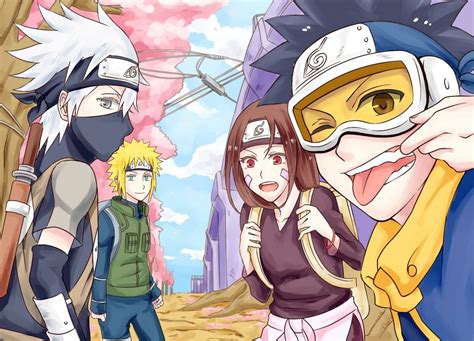 Minato Rin Kakashi Obito From Naruto Anime Naruto Fan Art Popular My