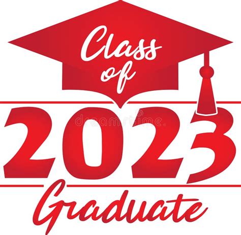 Class Of 2023 Graduate Red Graphic Stock Illustration Illustration Of